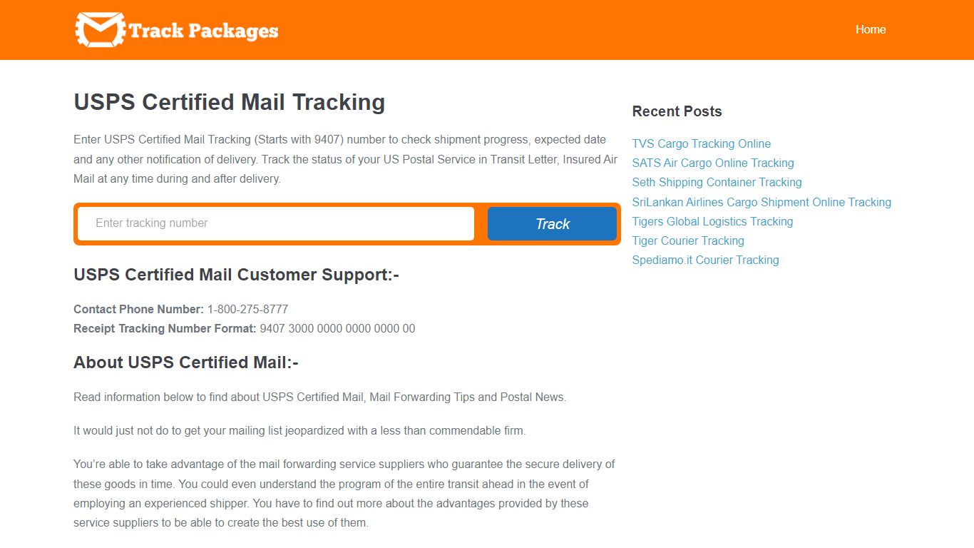 USPS Certified Mail Tracking - Delivery Tracking